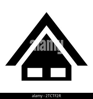 Tent black icon isolated on white background Stock Vector