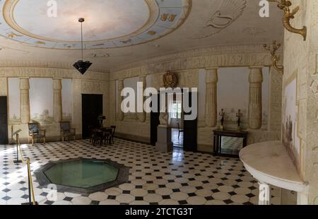 Portoferraio, Italy - 14 November, 2023: interior view of the Villa San Martino summer residence on Elba Island of Napoleon Bonaparte Stock Photo