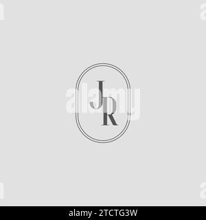 Initial JR wedding monogram logo design vector graphic Stock Vector