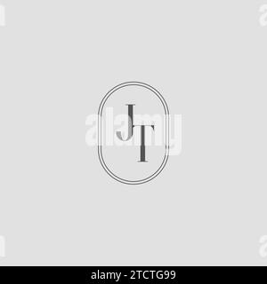 Letter JT wedding monogram logo design ideas vector graphic Stock ...