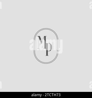 Initial MP wedding monogram logo design vector graphic Stock Vector