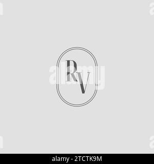 RV monogram initials logo design with shield icon template Stock Vector ...