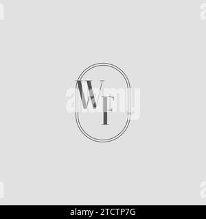 Initial WF wedding monogram logo design vector graphic Stock Vector