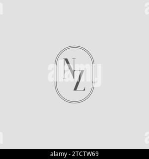 NZ monogram initials logo design with shield icon template Stock Vector ...