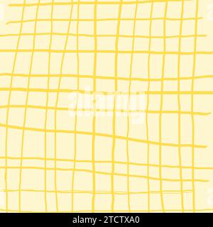 Colorful crossed lines grid mesh pastel vector pattern. Hand drawn doodle squared pattern. Gender neutral cute plaid design with simple checkered text Stock Vector