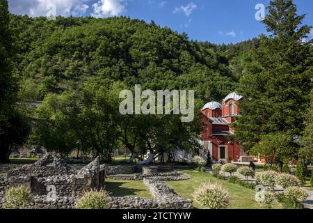 Church complex of the Serbian orthodox monastery of Pec, Kosovo Stock Photo