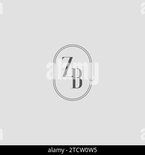 Initial ZB wedding monogram logo design vector graphic Stock Vector