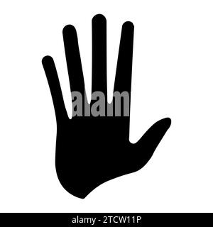 Hand black vector icon on white background Stock Vector