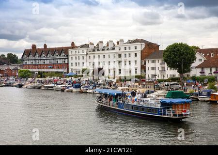 UK, England, Oxfordshire, Henley on Thames, riverside properties Stock Photo