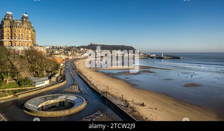 Winter on the beach in Scarborough Yorkshire Stock Photo