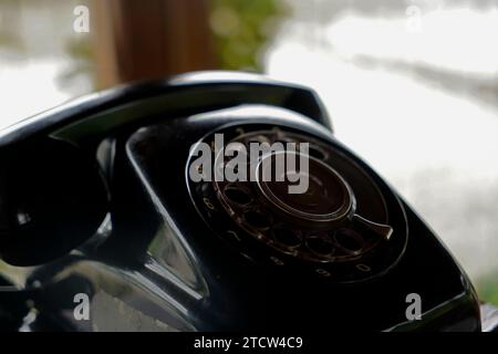 an old telephon with rotary dial Stock Photo