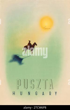 Puszta Hungary (1930s). Hungarian Travel Poster - György Kling Artwork Stock Photo