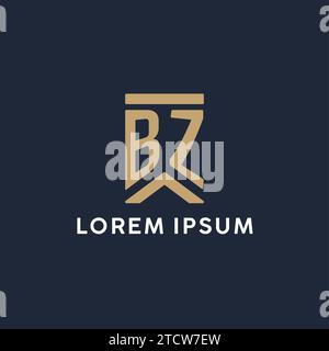 BZ initial monogram logo design with square shape design inspiration ...