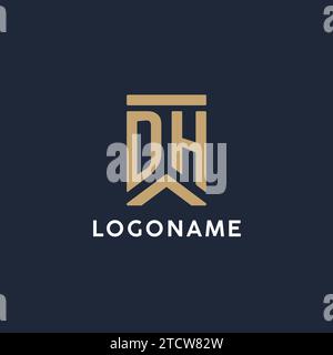 DH initial monogram logo design for law firm company Stock Vector Image ...