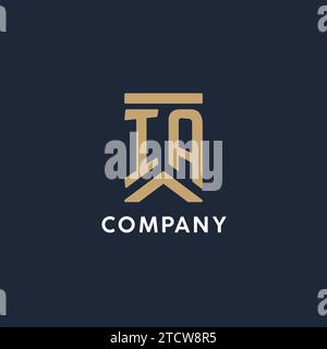 IA initial monogram logo design in a rectangular style with curved side ideas Stock Vector