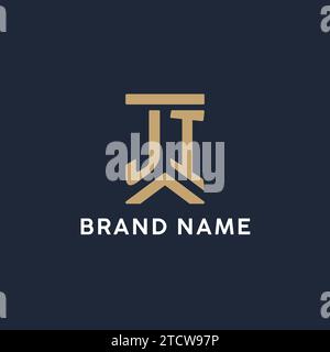 JI initial monogram logo design with square shape design inspiration ...
