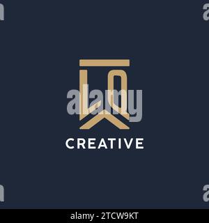 LQ initial monogram logo design with square shape design inspiration ...