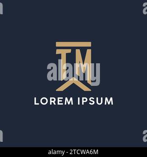 TM initial monogram logo design with square shape design inspiration ...