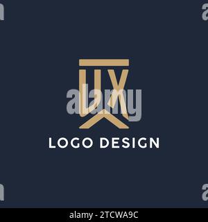 UX initial monogram logo design for law firm company Stock Vector Image ...