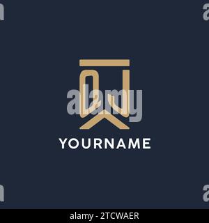 QJ initial monogram logo design for law firm company Stock Vector Image ...