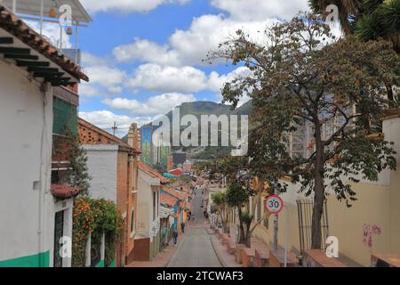 Bogota-Colombia-13-12-2023. View of the Candelaria neighborhood  in the historic center of Bogota. ( Photo By Jose Bula ) Stock Photo