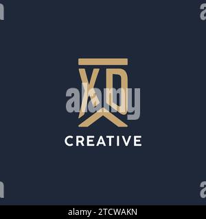 XD initial monogram logo design with square shape design inspiration ...