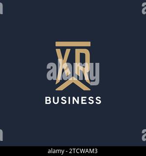 XR monogram initials logo design with shield icon template Stock Vector ...