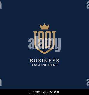 AO initial shield crown logo vector graphic Stock Vector