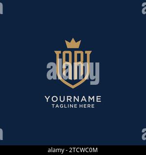 AR initial shield crown logo vector graphic Stock Vector