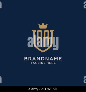 AA initial shield crown logo vector graphic Stock Vector