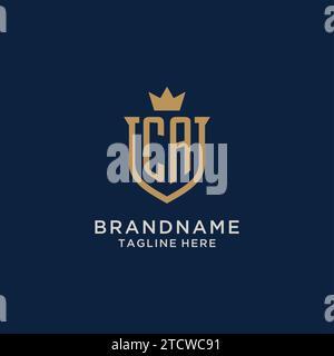 CA initial shield crown logo vector graphic Stock Vector