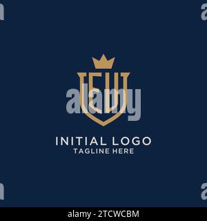 EU initial shield crown logo vector graphic Stock Vector