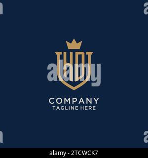 HD initial shield crown logo vector graphic Stock Vector