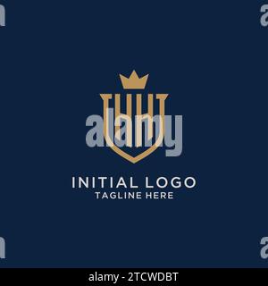HH initial shield crown logo vector graphic Stock Vector
