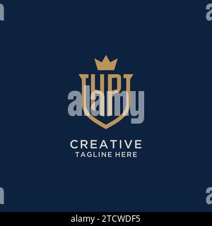 HP initial shield crown logo vector graphic Stock Vector