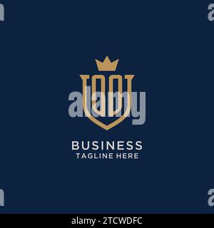 OO initial shield crown logo vector graphic Stock Vector