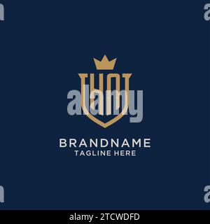 HN initial shield crown logo vector graphic Stock Vector