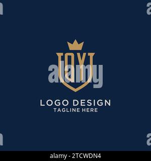 OY initial shield crown logo vector graphic Stock Vector