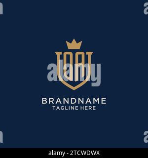 OA initial shield crown logo vector graphic Stock Vector