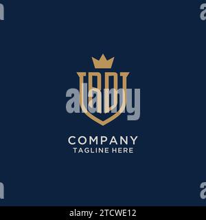 RD initial shield crown logo vector graphic Stock Vector