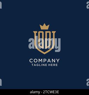 OD initial shield crown logo vector graphic Stock Vector