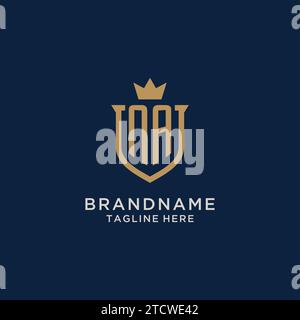 NA initial shield crown logo vector graphic Stock Vector
