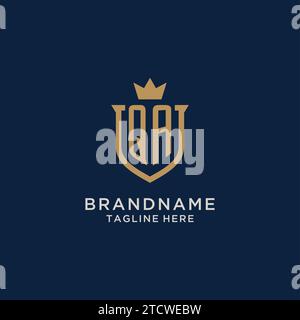 QA initial shield crown logo vector graphic Stock Vector