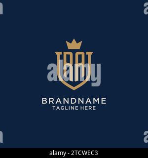 RA initial shield crown logo vector graphic Stock Vector