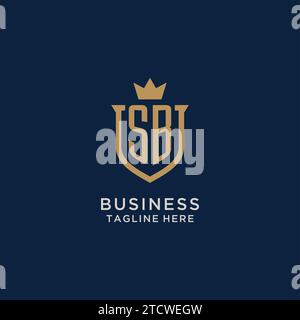 SB initial shield crown logo vector graphic Stock Vector