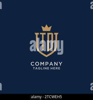 TD initial shield crown logo vector graphic Stock Vector