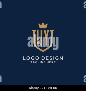 WY initial shield crown logo vector graphic Stock Vector