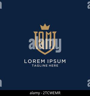 QM logo with shield and crown, initial monogram logo design ideas Stock ...
