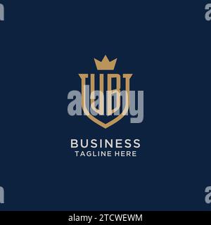 UB initial shield crown logo vector graphic Stock Vector