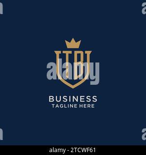 TB initial shield crown logo vector graphic Stock Vector